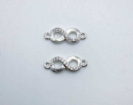 Mini Silver Infinity Connector Charms