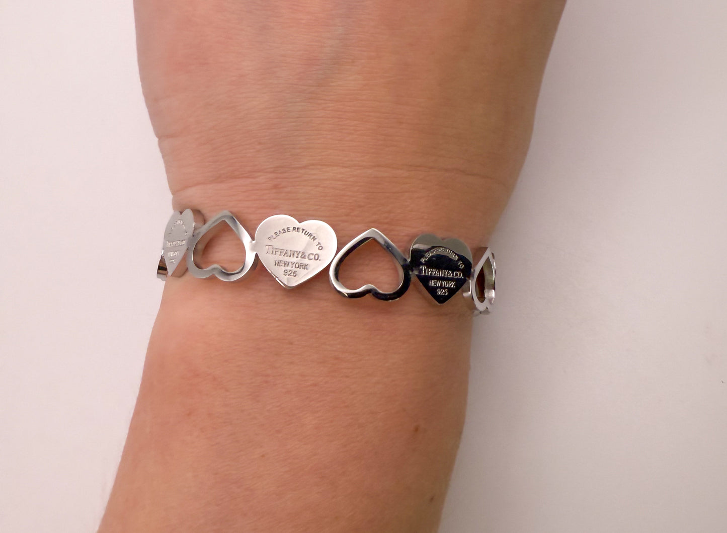 Open Front Tiff n Co. Silver Stainless Steel Bangle Bracelet
