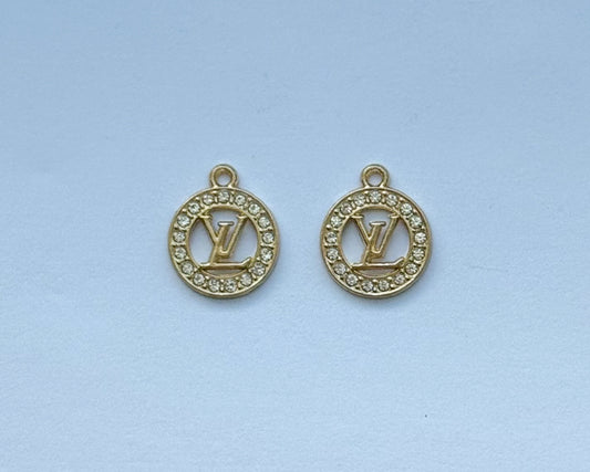 Small Round LV Gold DIY Metal Charms