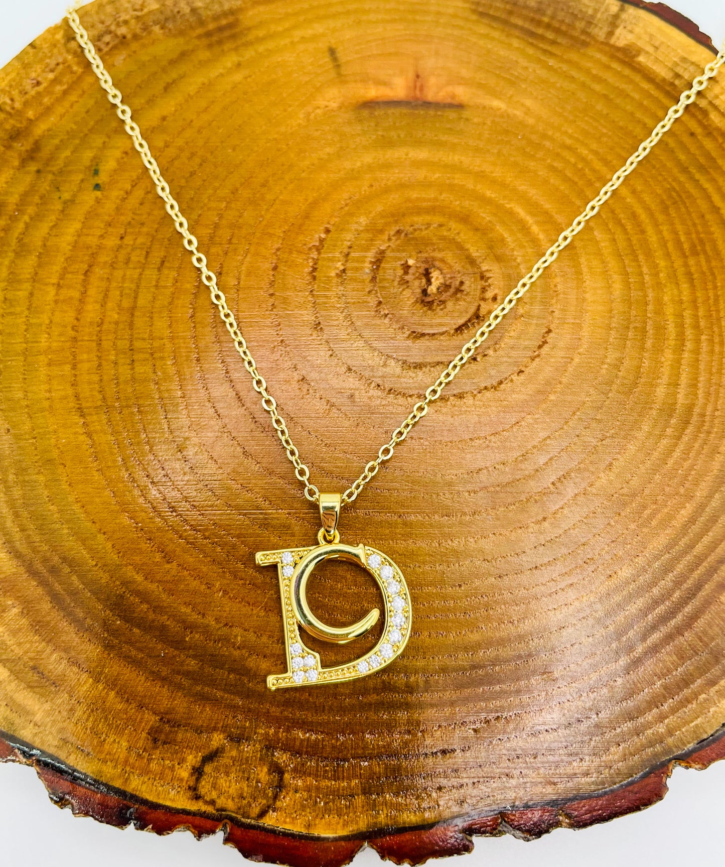 16k Gold Filled CD Brand Pendant Necklace