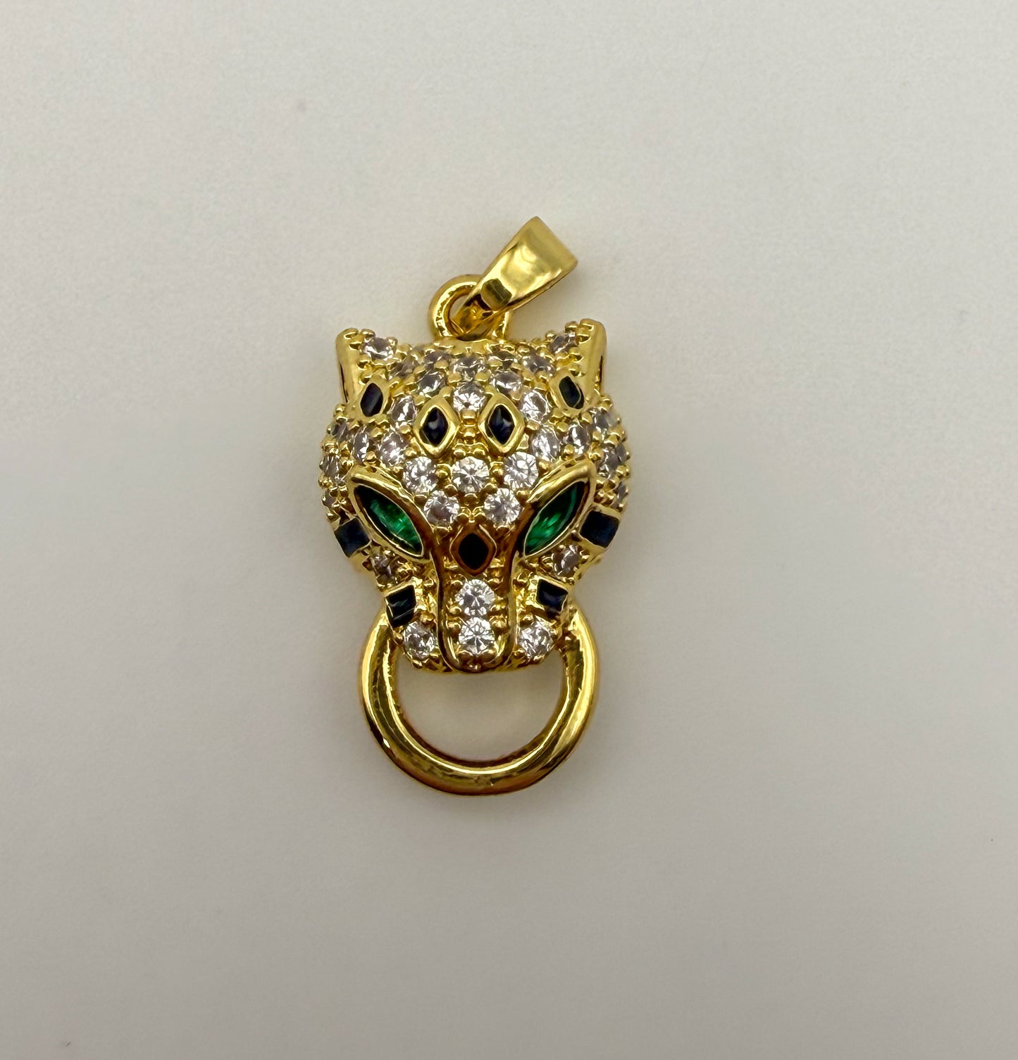 Gold & Silver Leopard Head HQ Charm Pendant