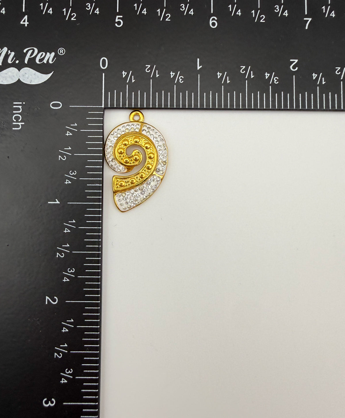 Gold Stainless Steel Bling Spiral Shell Charm Pendant DIY