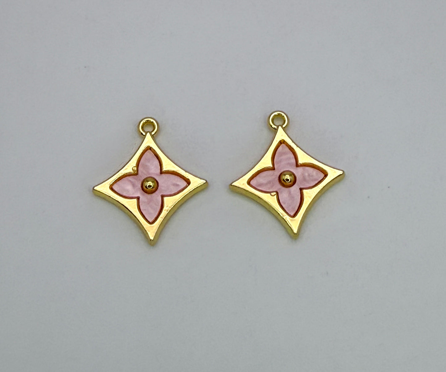 LV Pink Clover Logo Symbol DIY Charms