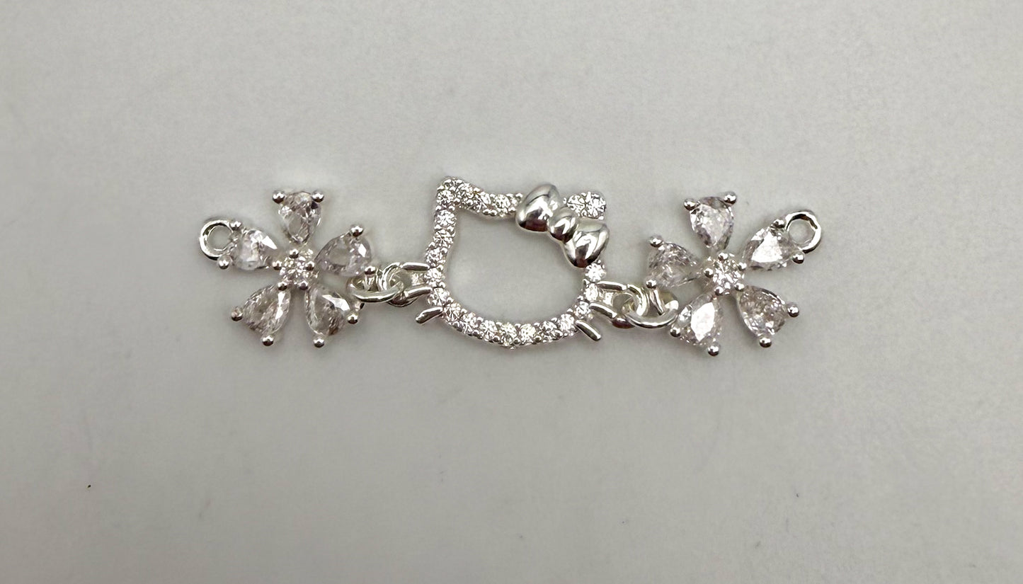 HK Kitty Head Bling Connector Charms