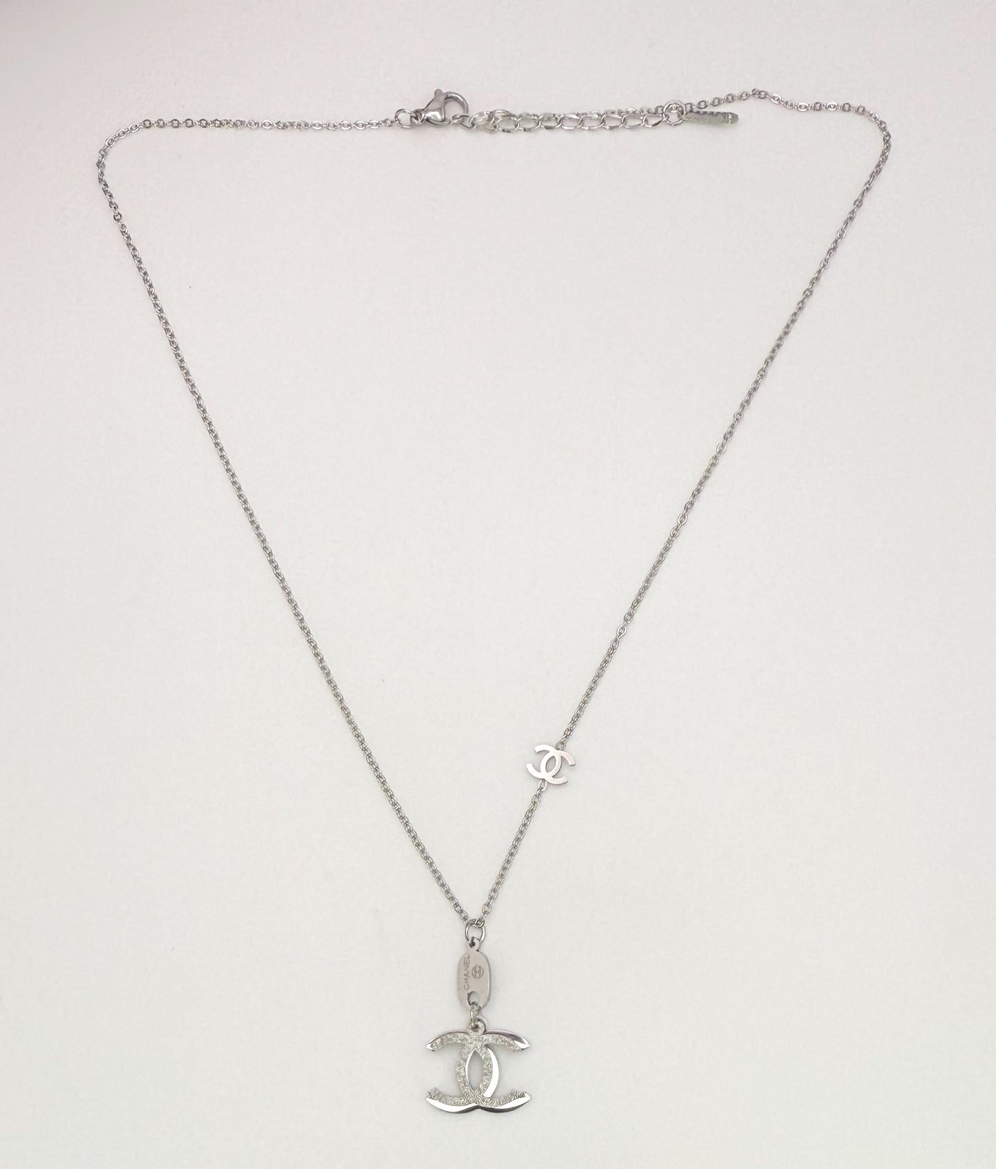 CC Silver Stainless Steel Adjustable Necklace