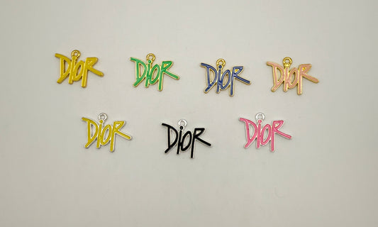 Colorful Enameled Dior Designer Metal Charms