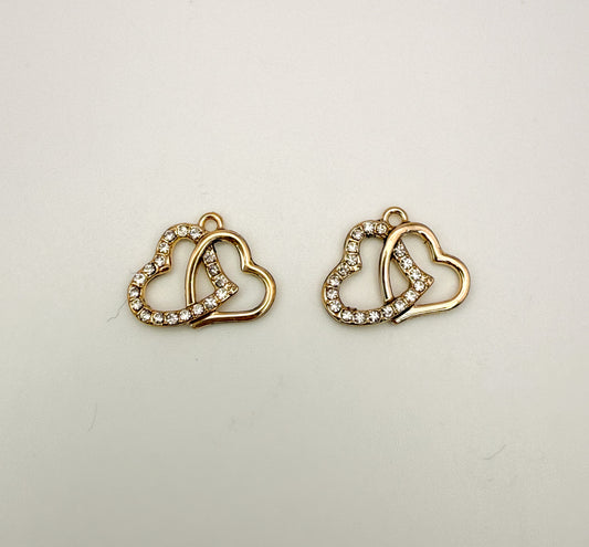 Two Linked Heart DIY Charms