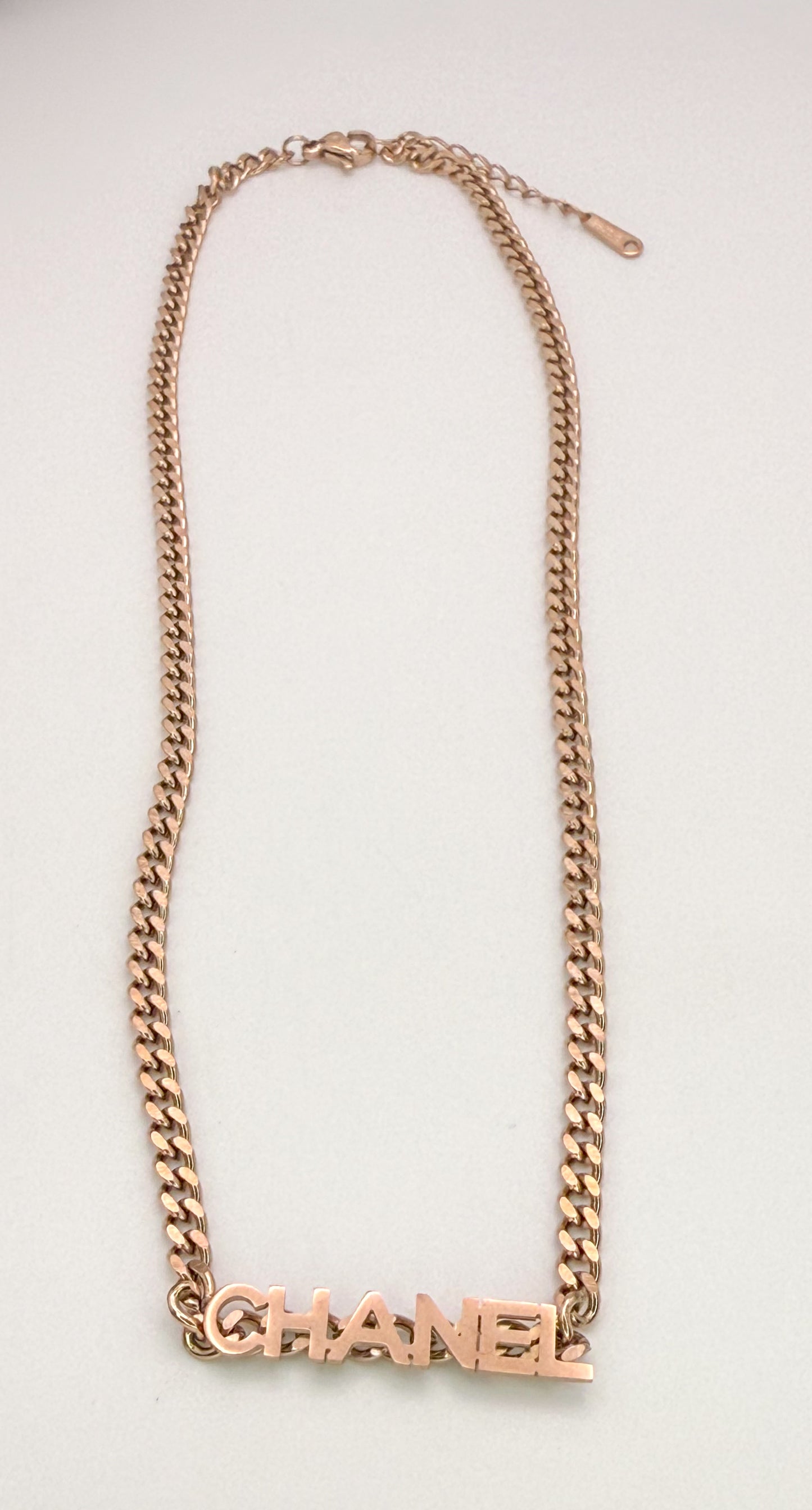 Rose Gold CC Cuban Style Adjustable Necklace