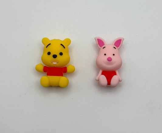 3D Pooh & Piglet Silicone DIY Beads
