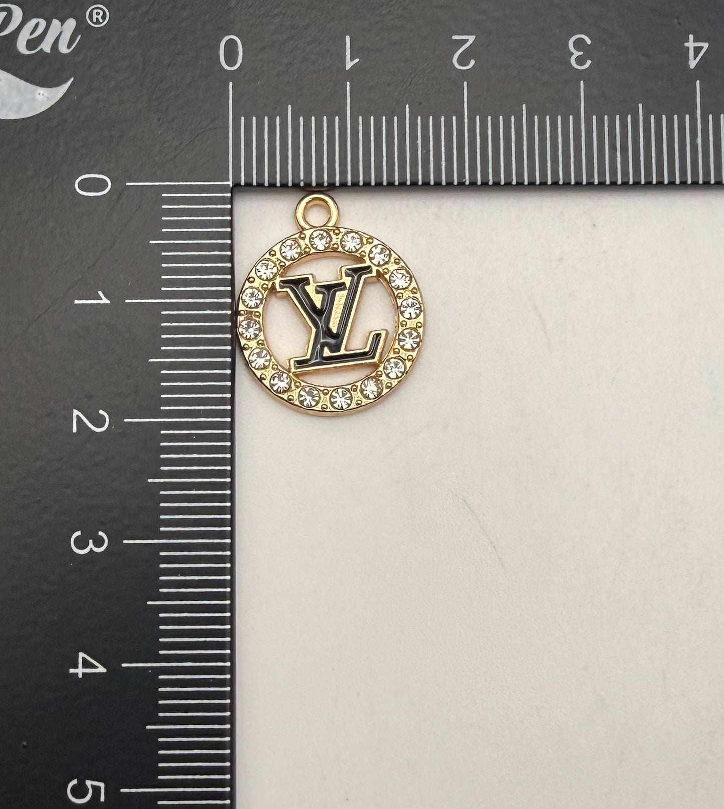 LV Round Metal DIY Charms
