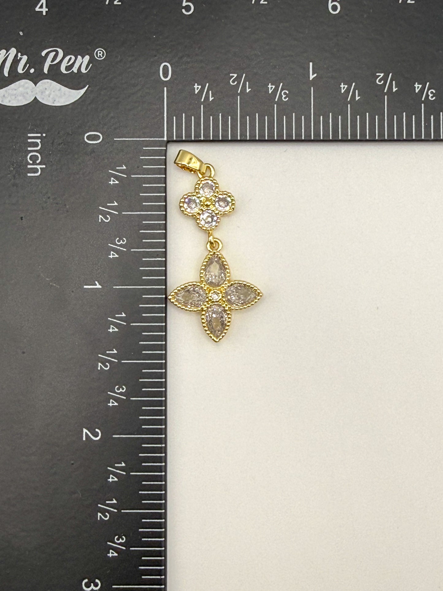 Gold & Silver Double Clover Pendant