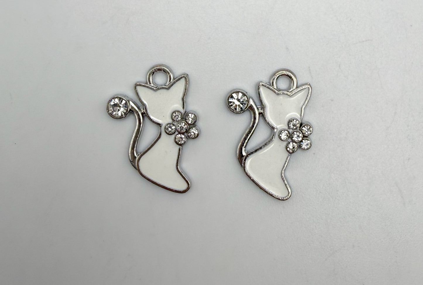 Silver Kitty Cat Metal DIY Charms