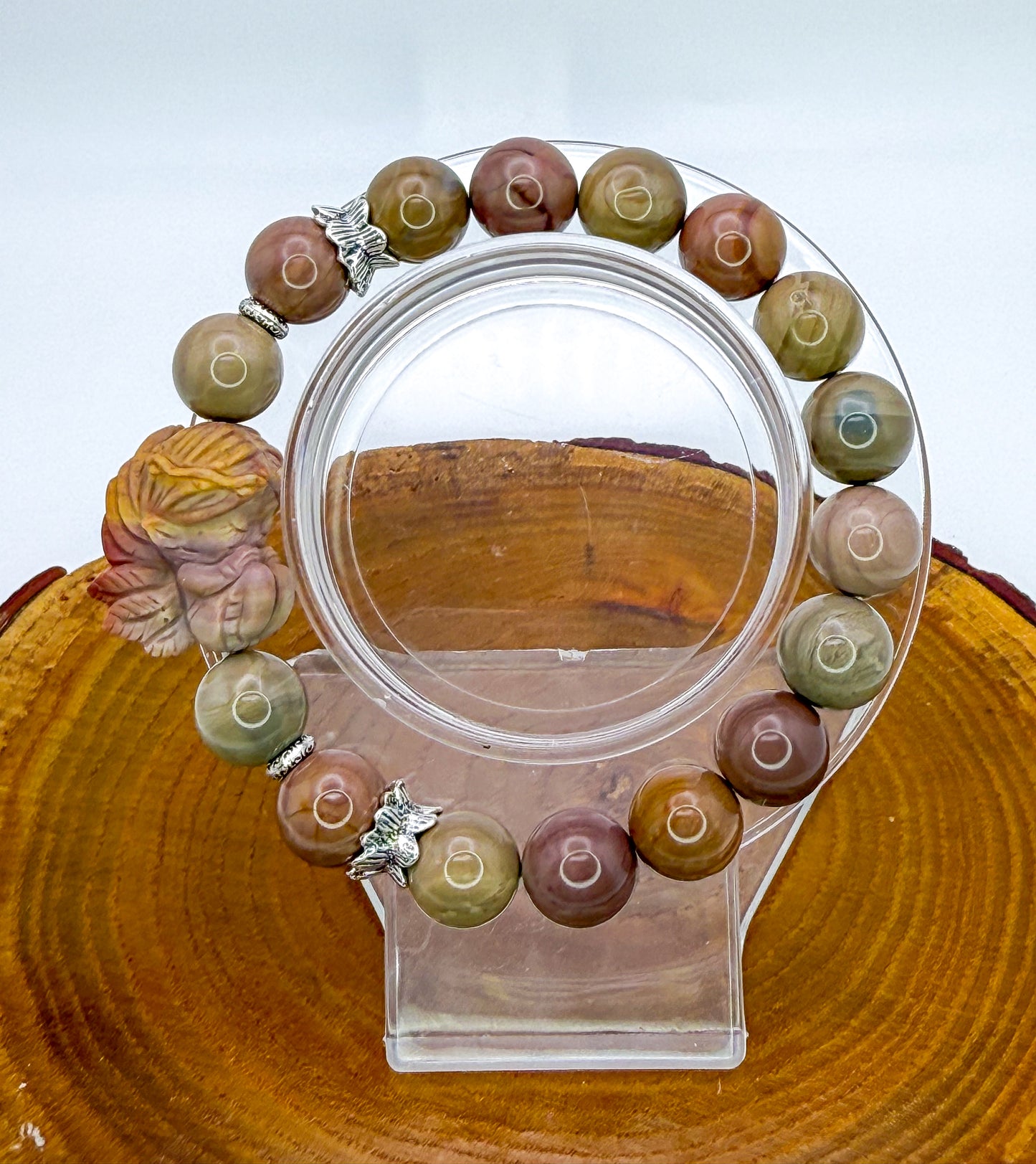 Natural Alashan Agate Sleeping Fairy Adjustable Stretch Bracelets- 3 Different Styles