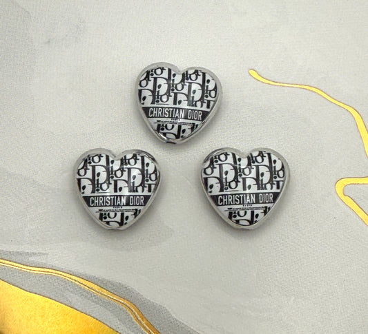 Designer Heart Shaped Acrylic DIY Beads