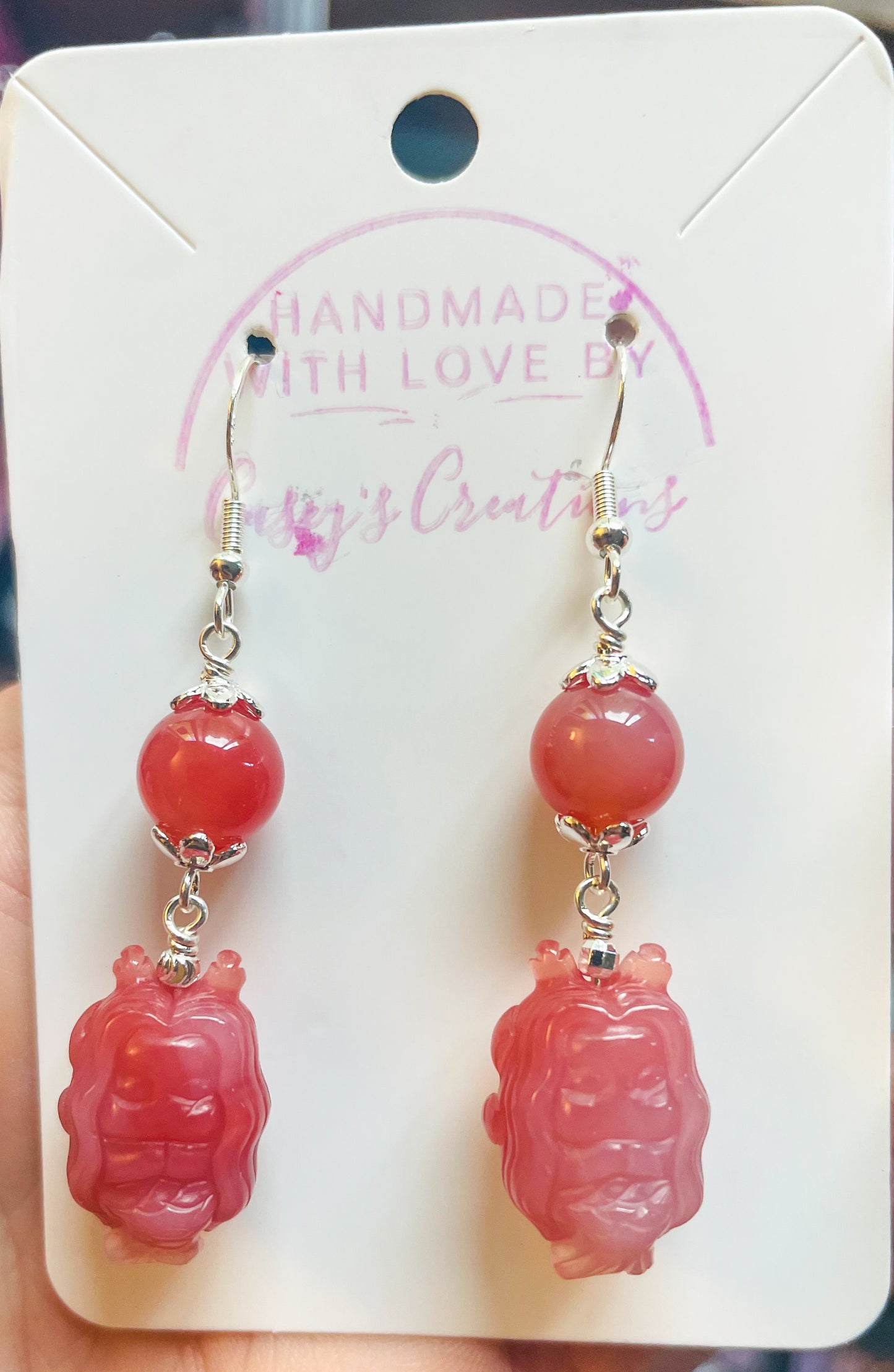 Natural Yanyuan Agate Mermaid Earrings