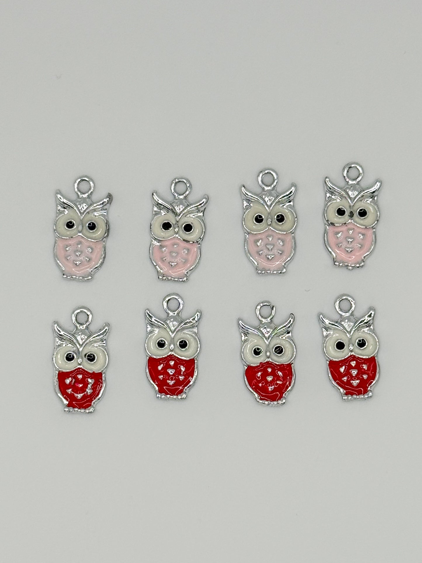 Silver Owl Metal DIY Charm set