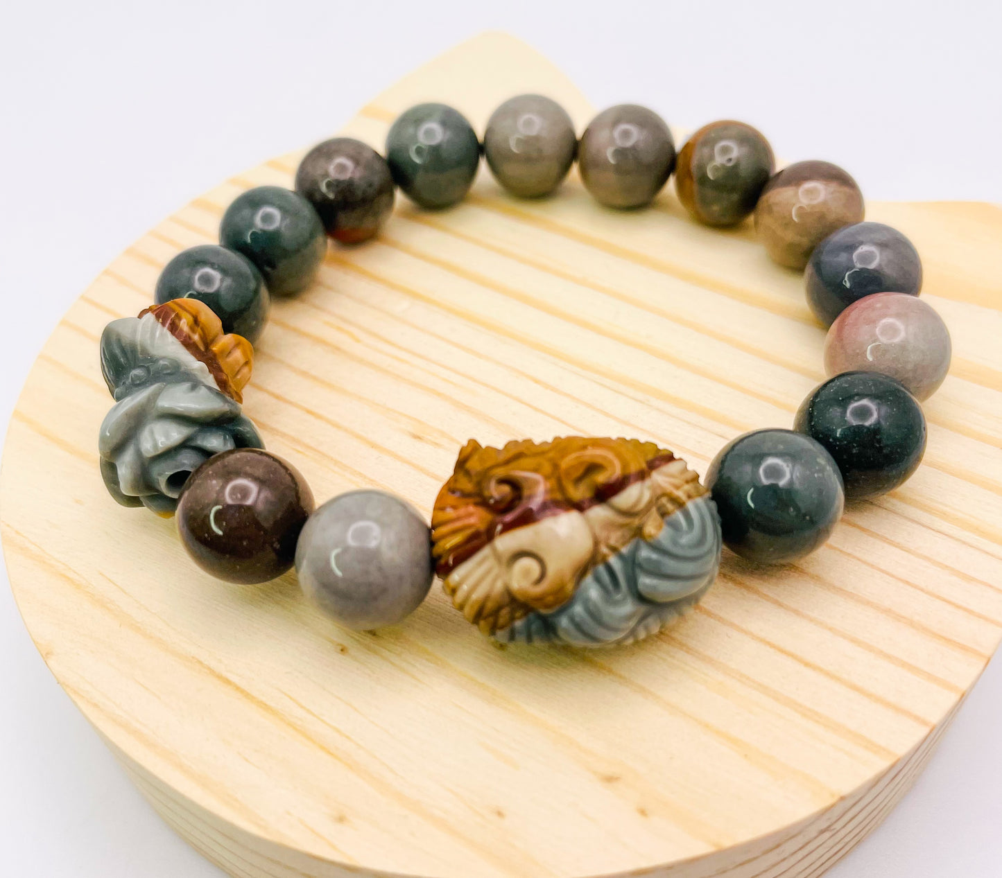 Natural Alashan Agate Baby Mermaid Statement Bracelet