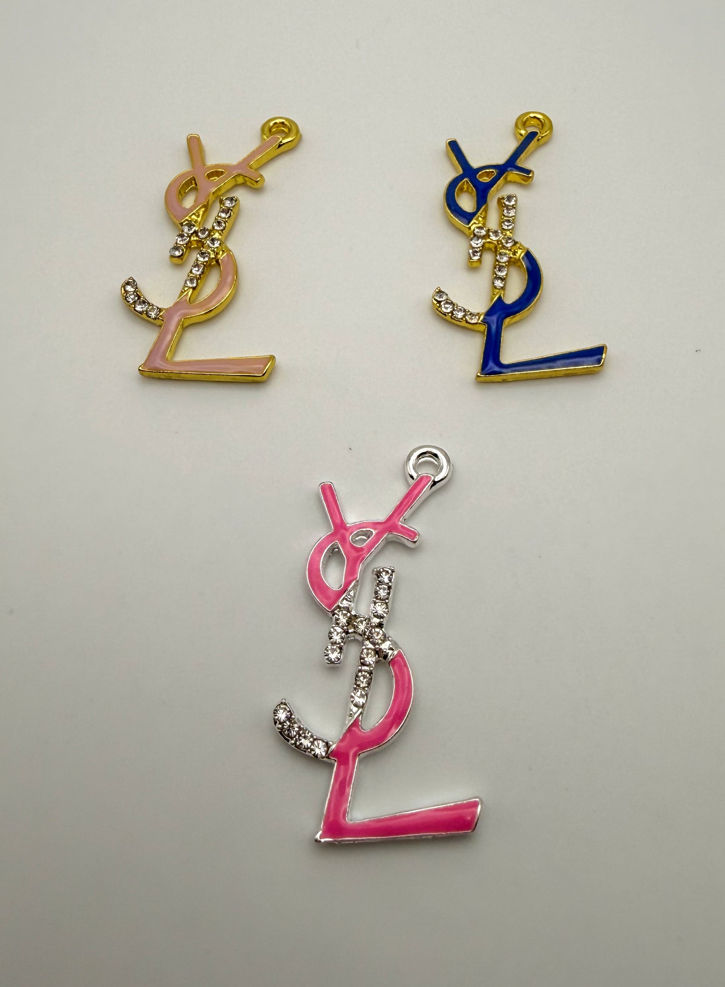 Big Size YSL Designer Colorful Enameled Metal Charm Pendants