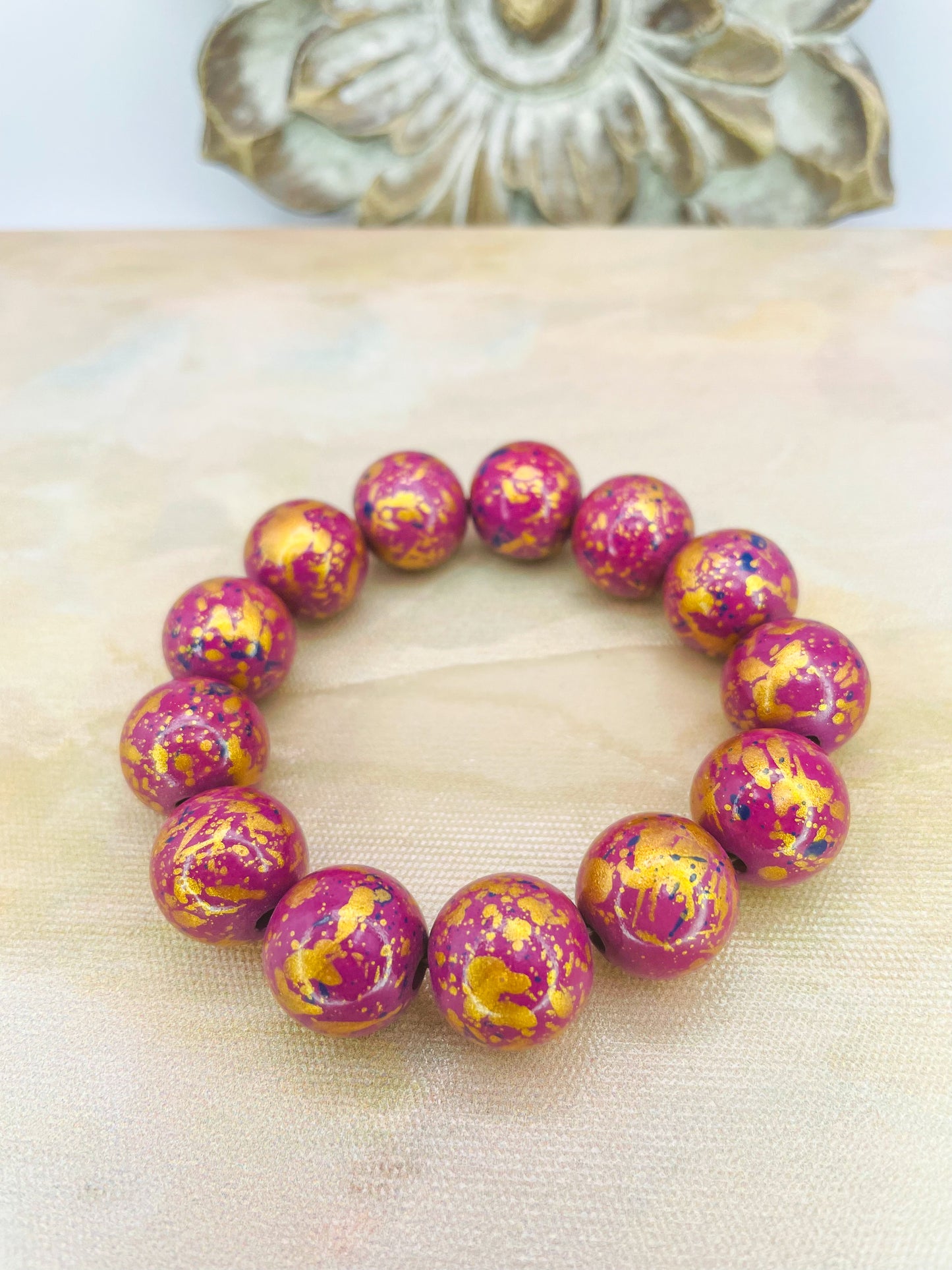 HandPainted Wooden Beaded Bracelet