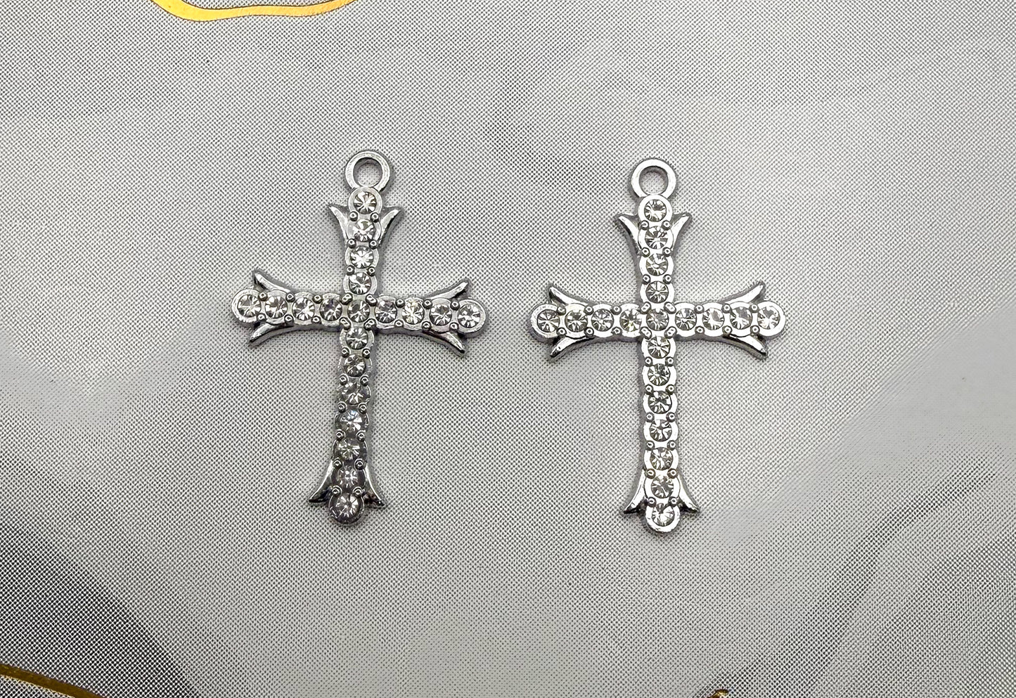 Silver Cross Metal DIY Charms