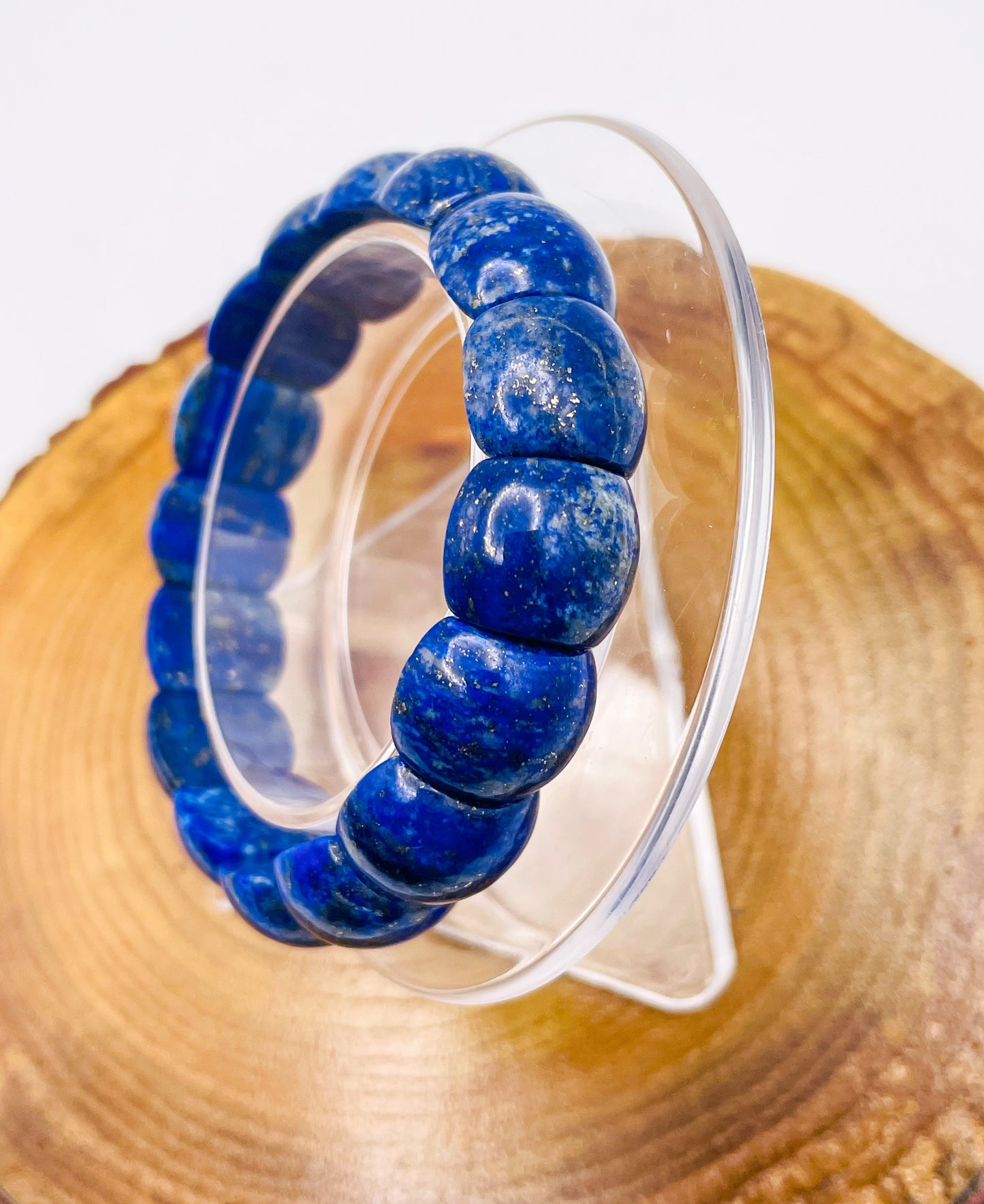 Natural Lapis Lazuli Crystal Bangle Bracelets