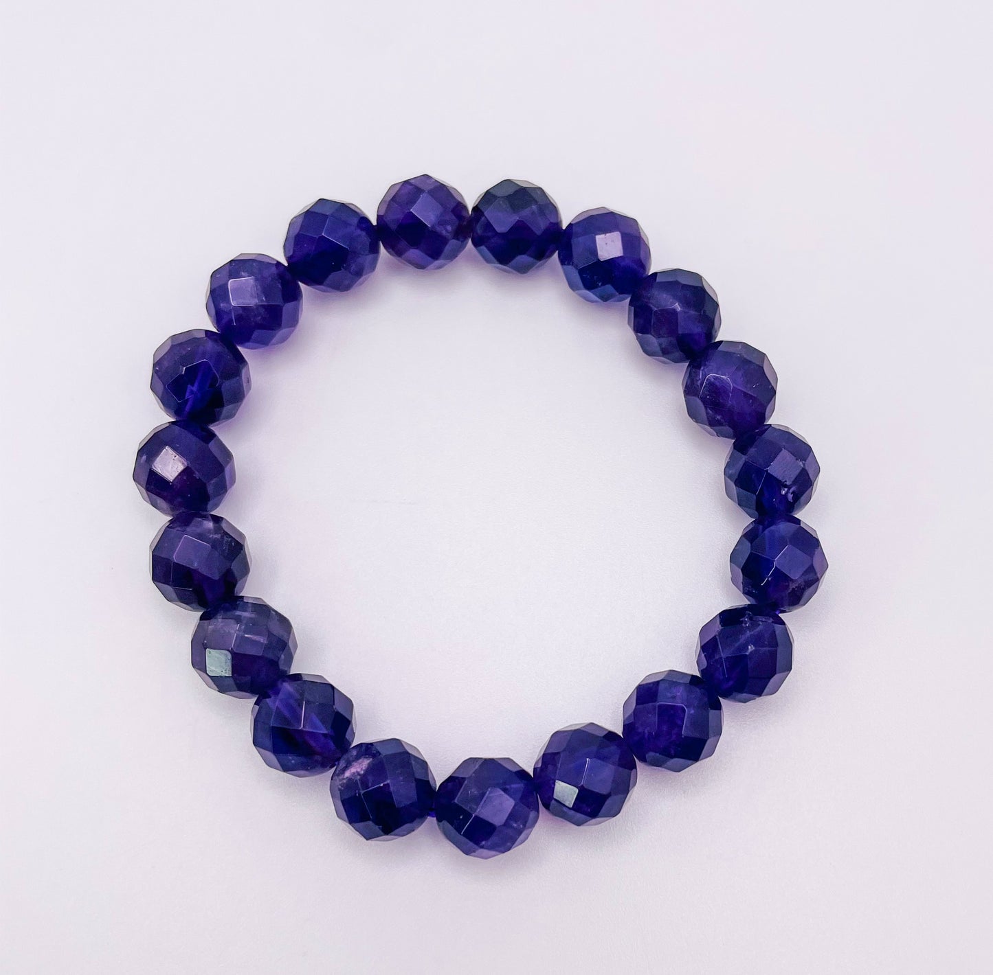 Faceted Natural Amethyst Crystal Bracelet