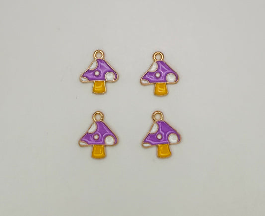 Mushroom DIY Gold Metal Charms