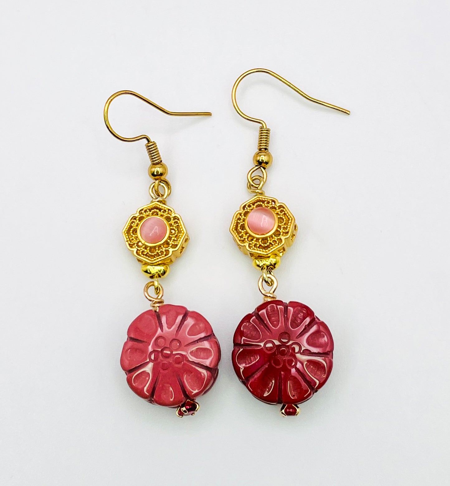 Vibrant Natural Alashan Flower Earrings