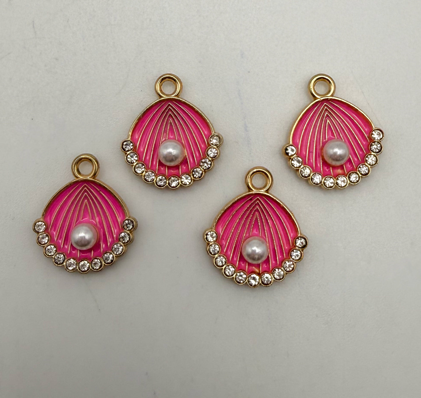 Gold Pink or White Shell DIY Charm Set