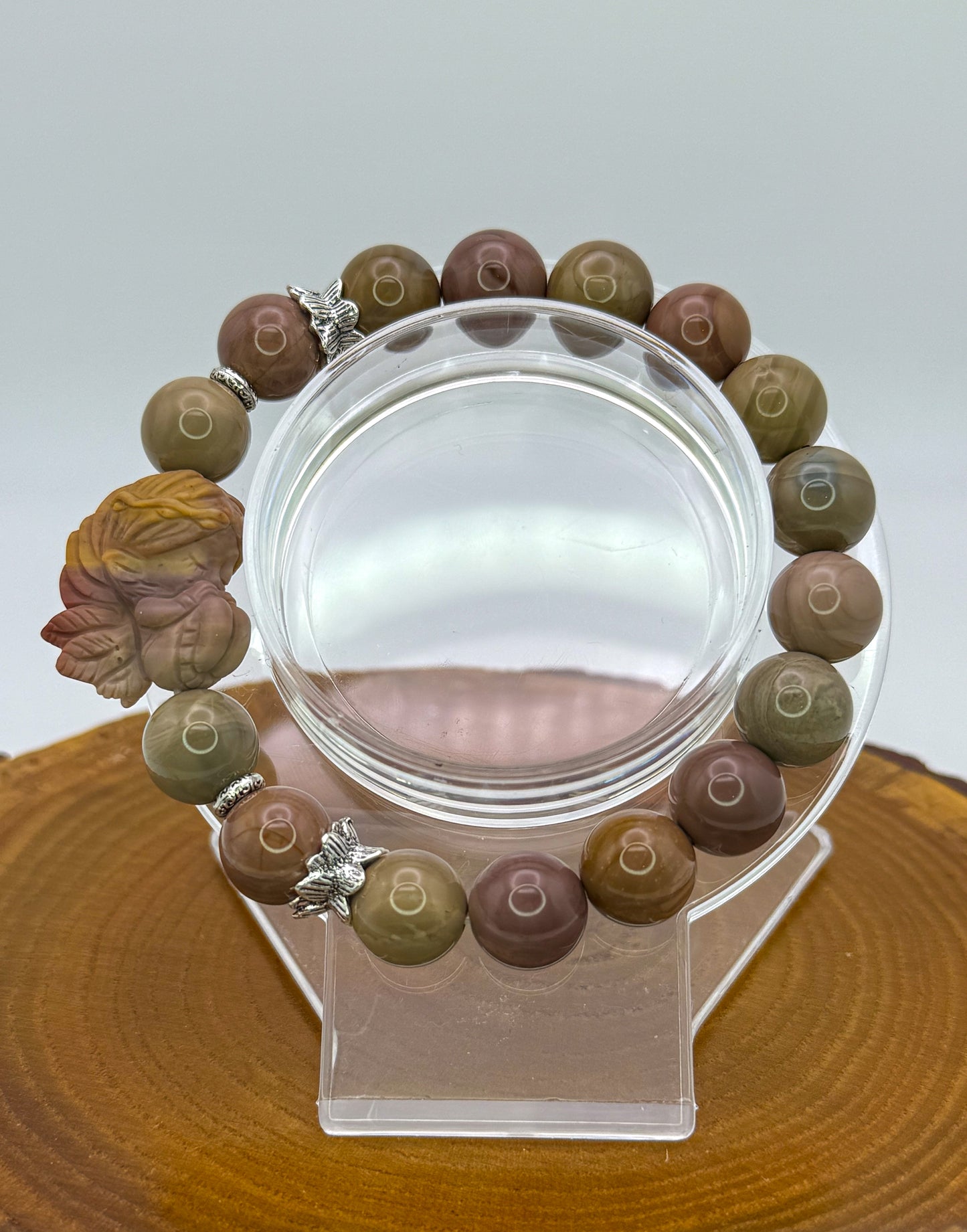 Natural Alashan Agate Sleeping Fairy Adjustable Stretch Bracelets- 3 Different Styles