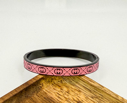 High Quality Gucci Designer Black Stainless Steel Bangle Bracelet