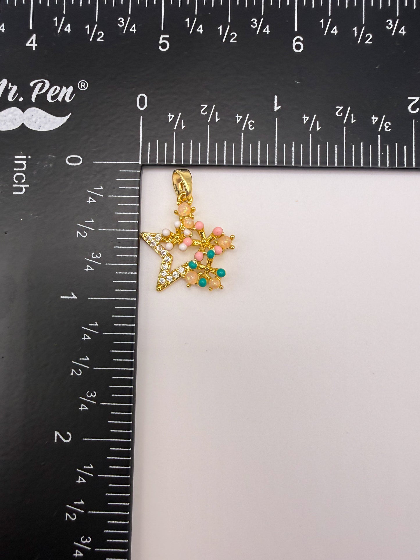Fancy Gold Star Charm Pendant