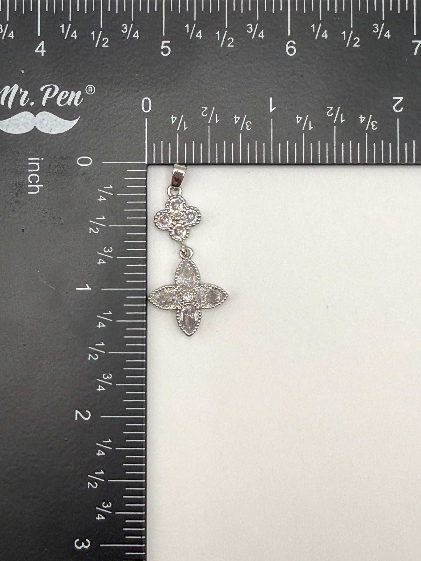 Gold & Silver Double Clover Pendant