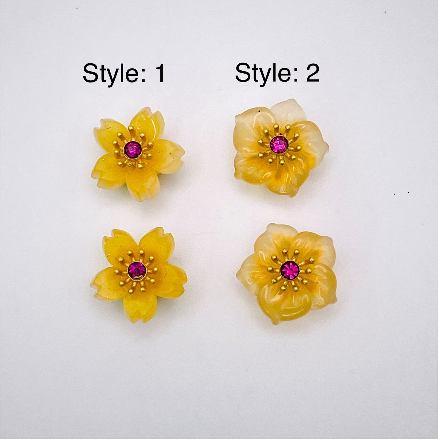 Resin Sakura Flower Charm Beads