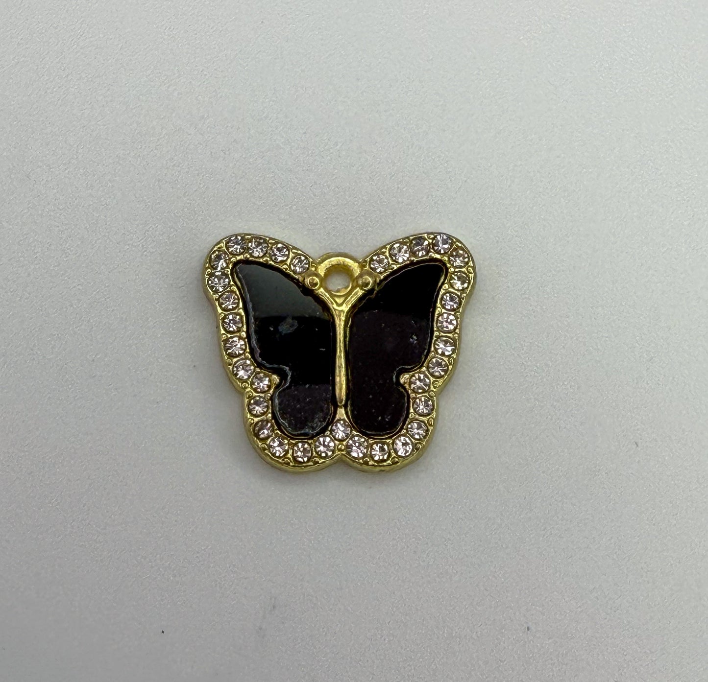 Gold Black Bling Butterfly DIY Charm