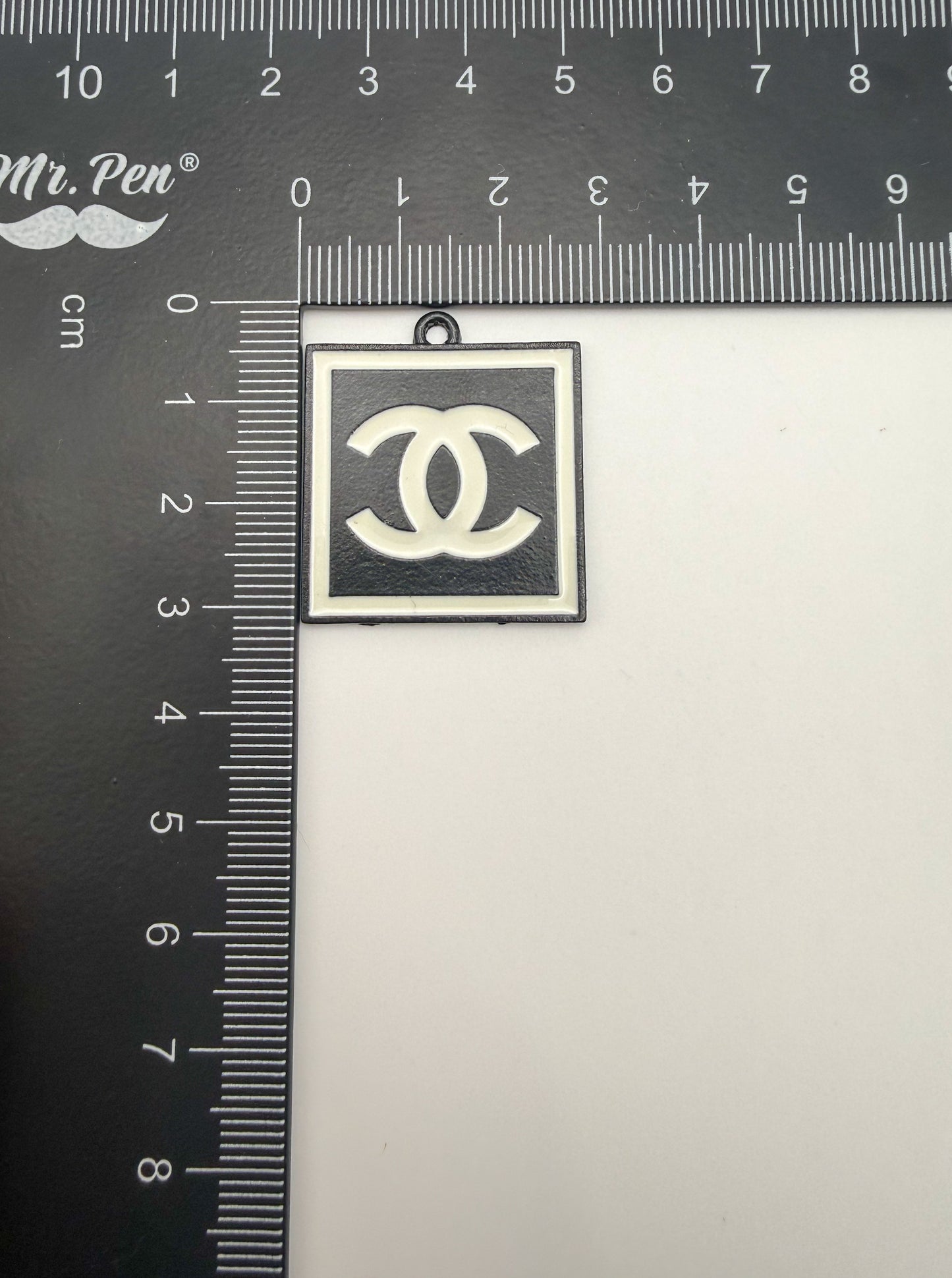 Black CC LoGo Square Design Metal Charm Pendant High Quality