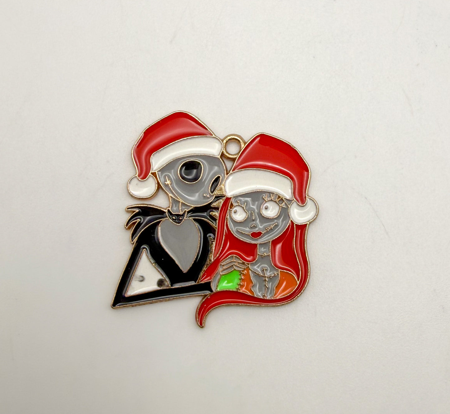 Jack & Sally Christmas Gold Metal Charms