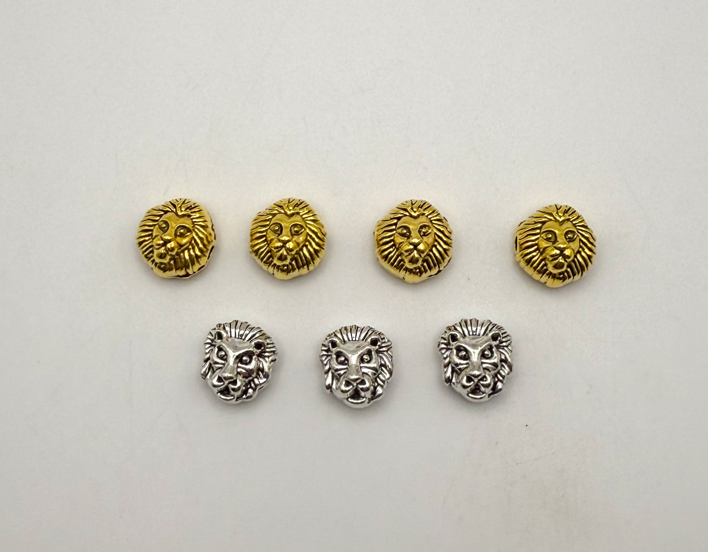 Lion Head Gold & Silver Spacer Charm Beads