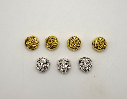 Lion Head Gold & Silver Spacer Charm Beads