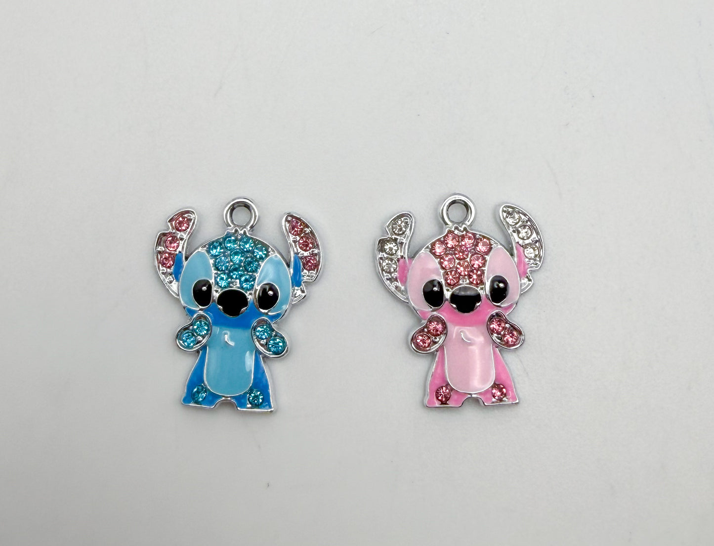Silver Blue & Pink Alien Metal Charms