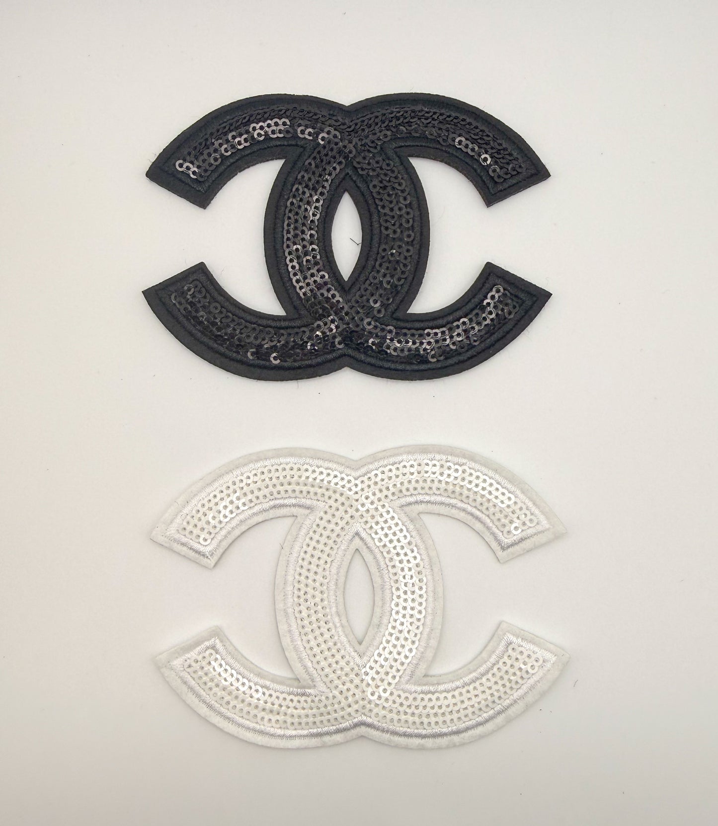 Medium Sized Black & White CC Designer Fabric DIY Glue On Sew on