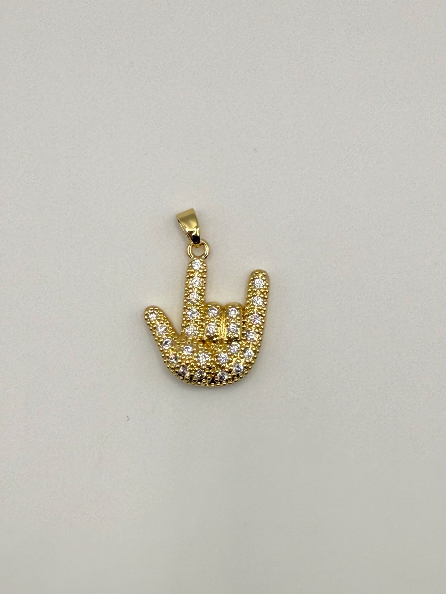 Sign Language Hand Signs Gold & Silver Metal Charm Pendants