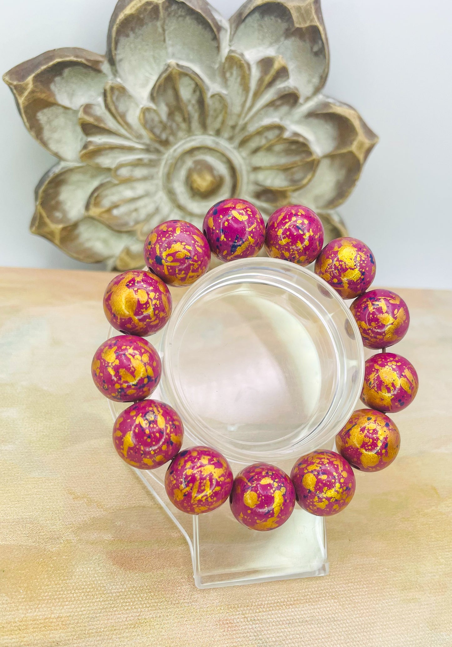 HandPainted Wooden Beaded Bracelet