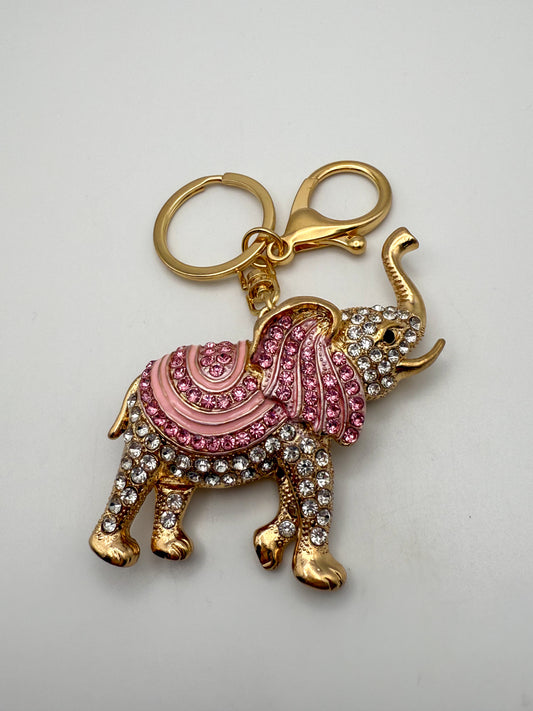 Gold Elephant Bling Key Chain