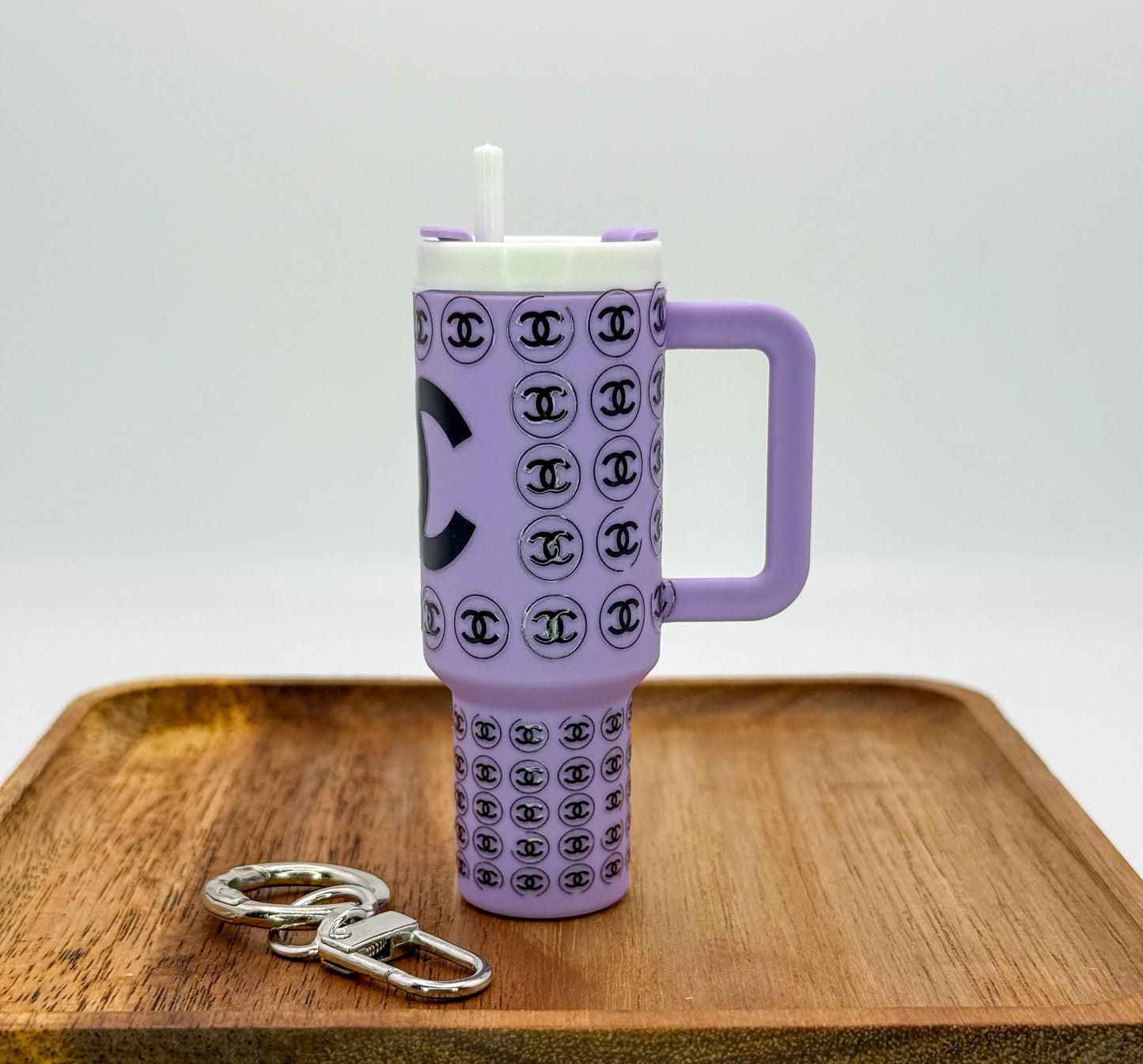 Designer Lipstick Holder Tumbler Cup Key Chain- LV, CC