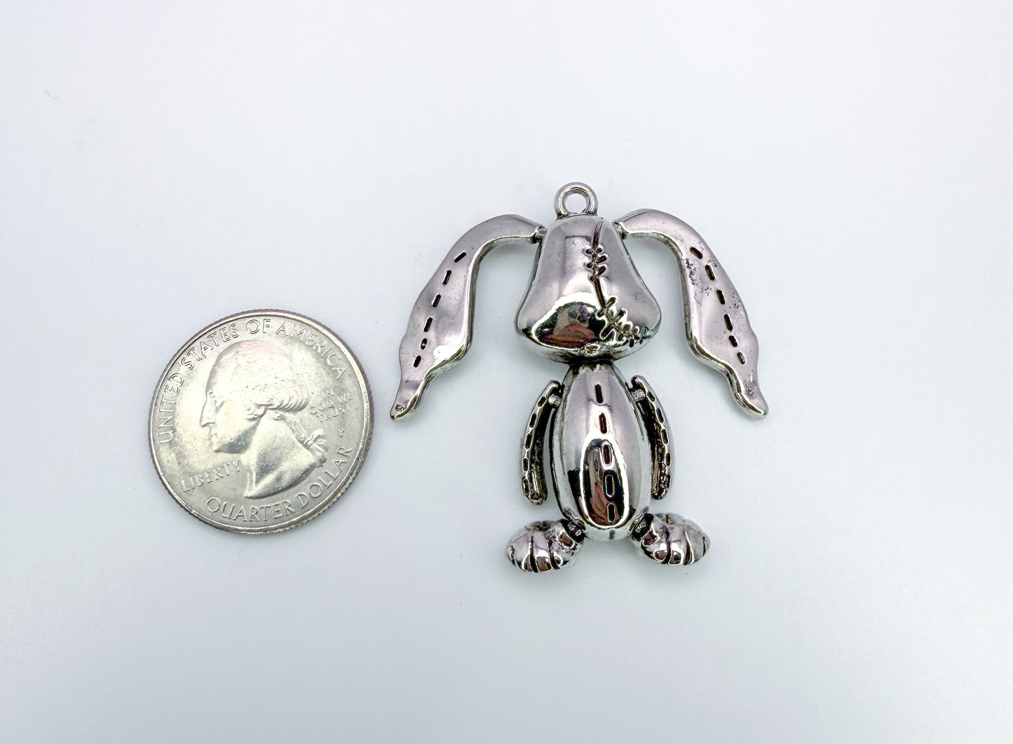 Silver Floppy Bunny Pendant