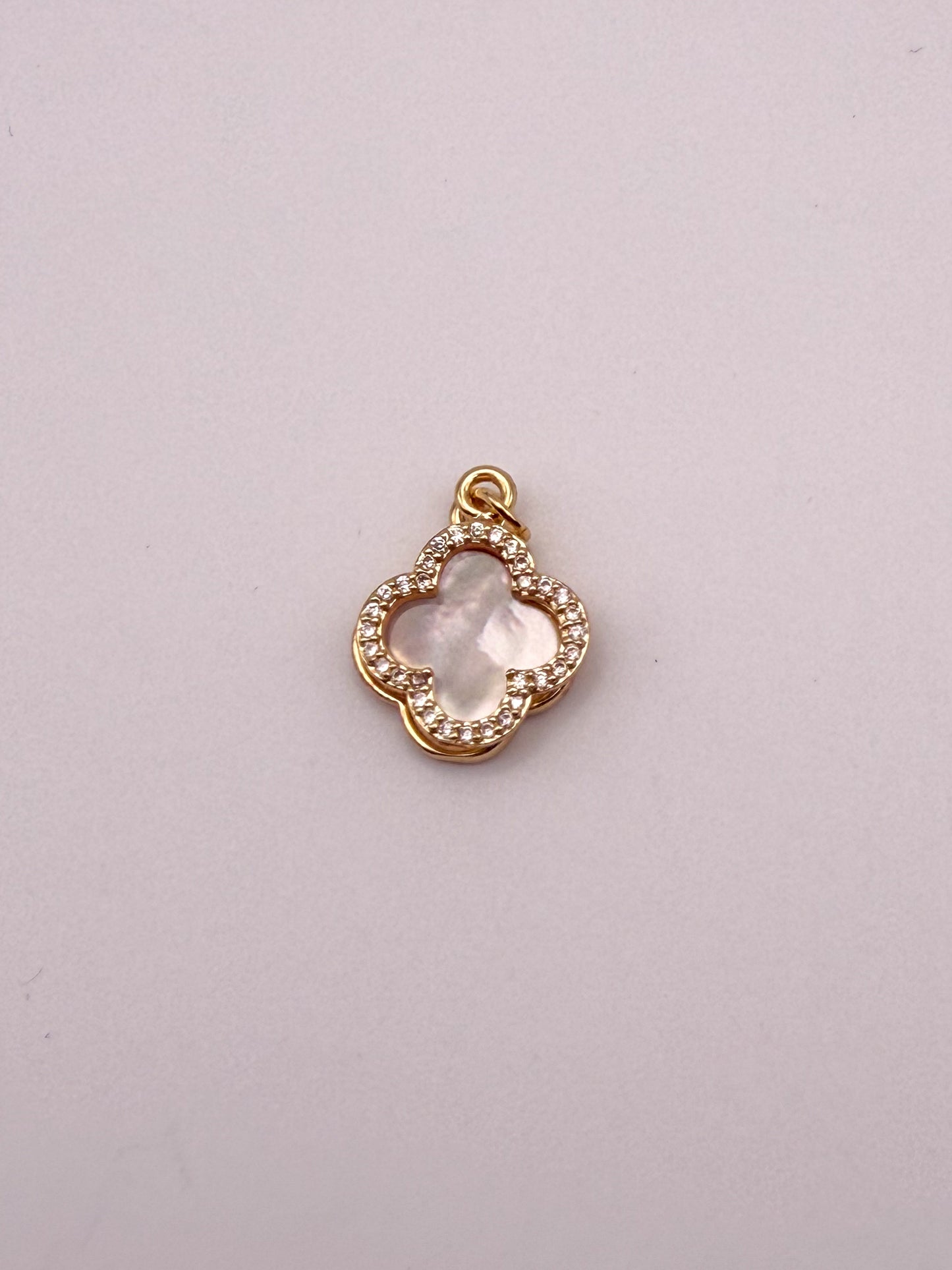 Gold Mother of Pearl Shell Clover Charms