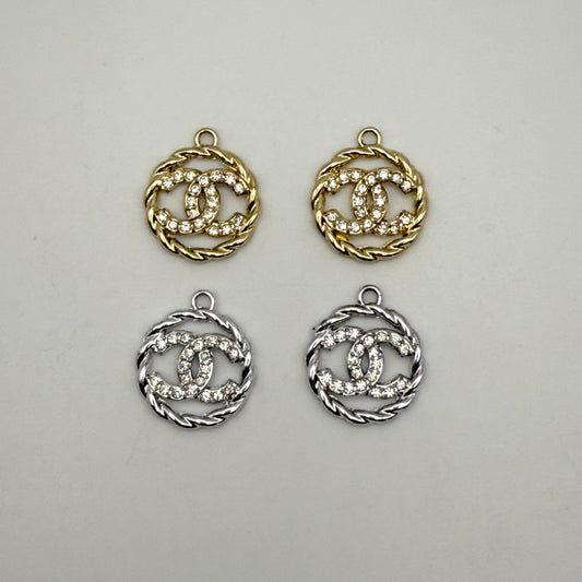 Twisted Round CC Designer Gold and Silver DIY Charms