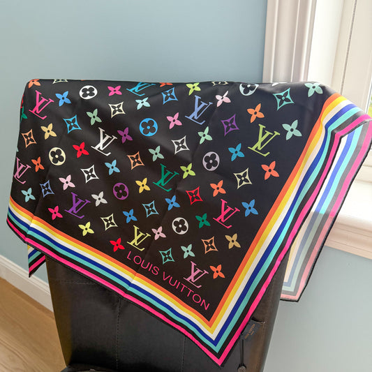 Designer LV & CC Silk Scarf Shawl Tapestry