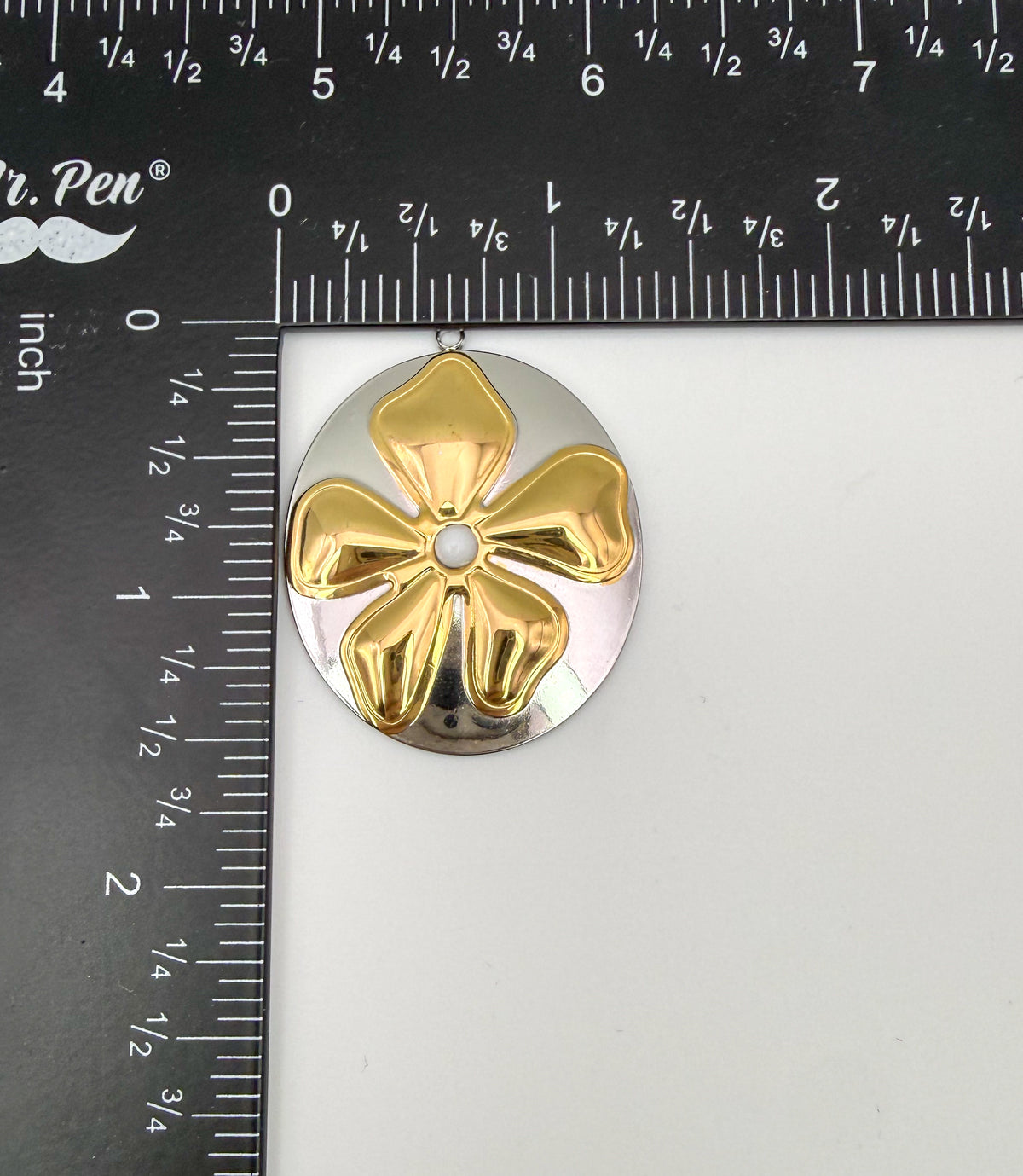 Mixed Metal Round Flower Charm Pendant DIY